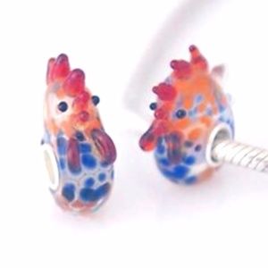 3/$15 Adorable little Hand Blown Glass Rooster